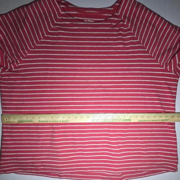 L.L. Bean Womens Red and Gray Striped Long Sleeve Pullover Size 3X Regular - Picture 7 of 11